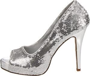 Ellie Shoes Women's 415-Flamingo Silver PUMP - Size 9